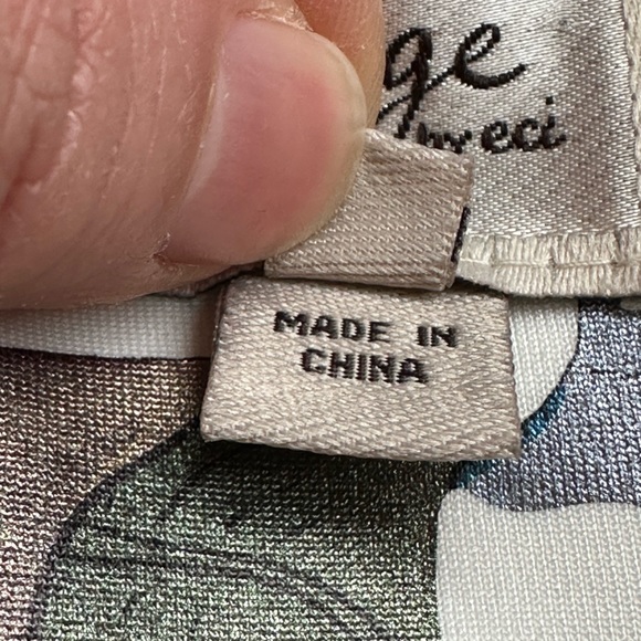 Beige BY ECI Cap Sleeves Multi Metallic Colors. Floral Print Sheath Dress-Sz 12 - Picture 12 of 16